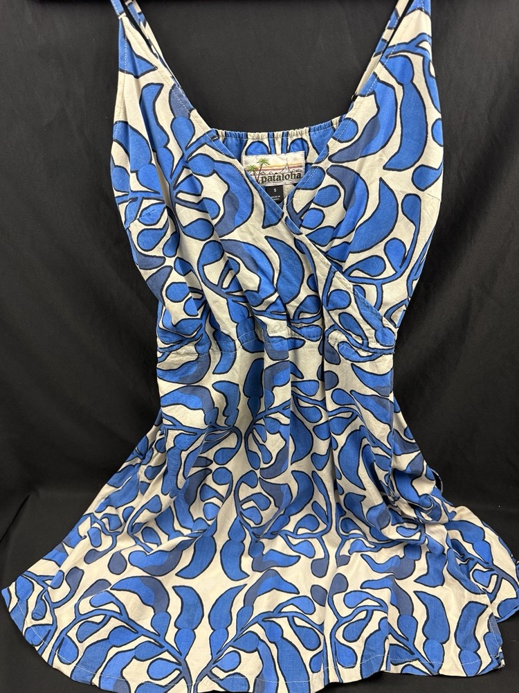 Pataloha Patagonia faux wrap mini dress tropical Hawaiian Small floral vacation