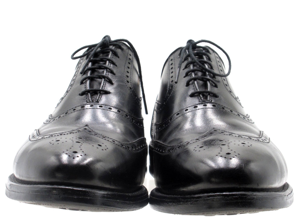 Men's Allen Edmonds Quinton Black Short Wingtips Size 11.5 D