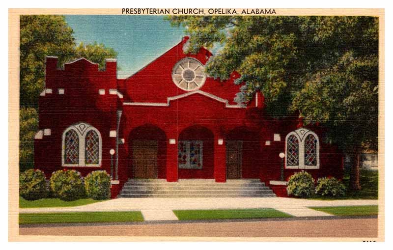 Postcard CHURCH SCENE Opelika Alabama AL m/09 AP5506