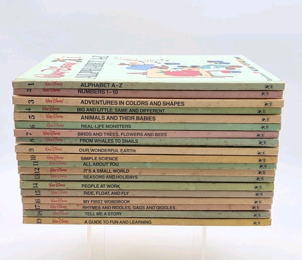 Walt Disney Fun-To-Learn Library Disney Books COMPLETE SET 1-19 Vintage 1983