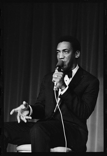 Photo:Bill Cosby 1960s Stage Performance Microphone Tuxedo Portrait