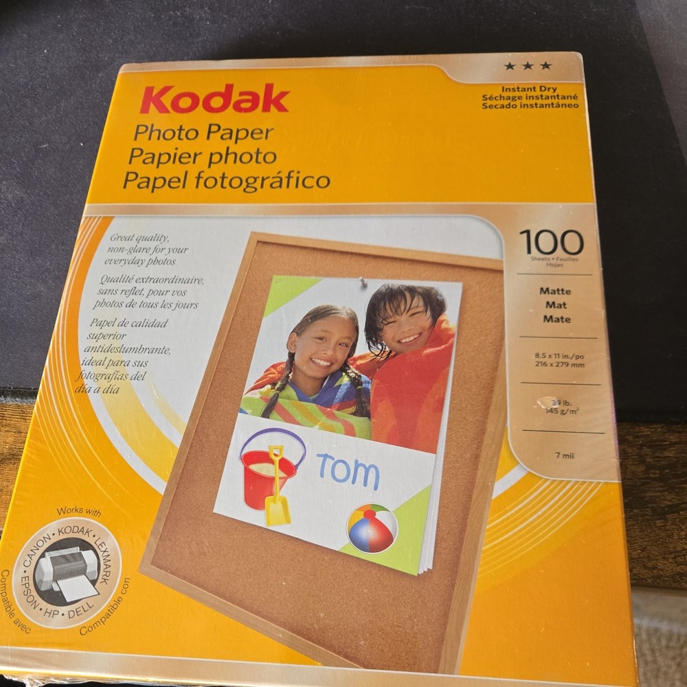 Kodak Photo Paper 100sheets Matte 8.5 x 11 In. New In Plastic Wrap
