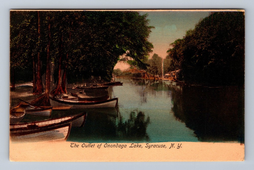 Syracuse NY-New York The Outlet Of Onondaga Lake Vintage Postcard