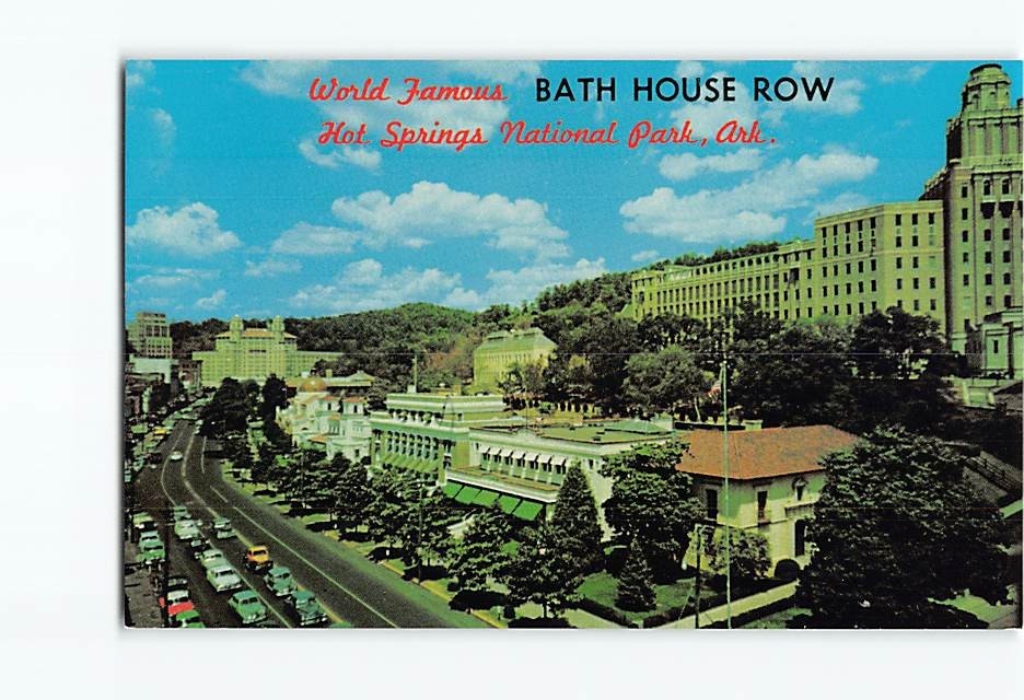 Postcard Bath House Row Hot Springs National Park Arkansas USA
