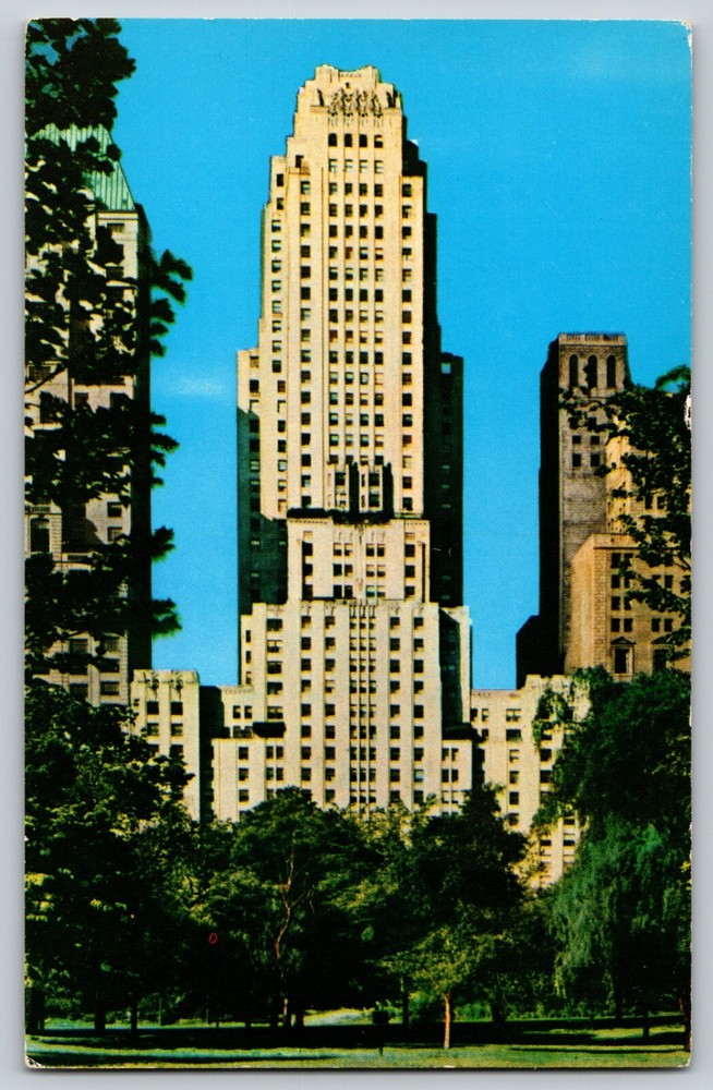 Essex House Overlooking Central Park New York City New York Vtg Postcard