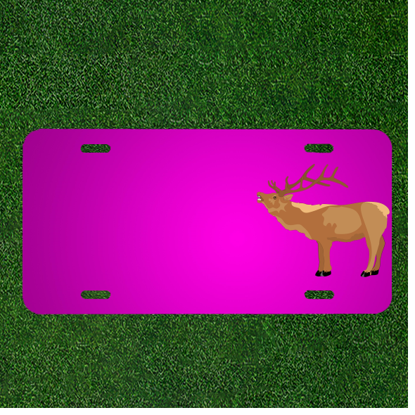 Custom Personalized Car License Plate With Add Names To Deer Brown Open Mouth