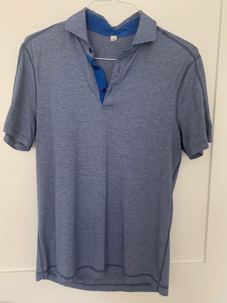 Lululemon Men's Polo Shirt Blue Activewear Athleisure Athletic Medium