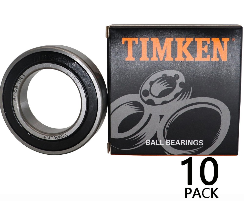 NUEVO PAQUETE DE 10 RODAMIENTOS DE BOLAS TIMKEN 6008-2RS 40X68X15 MM doble sello de goma
