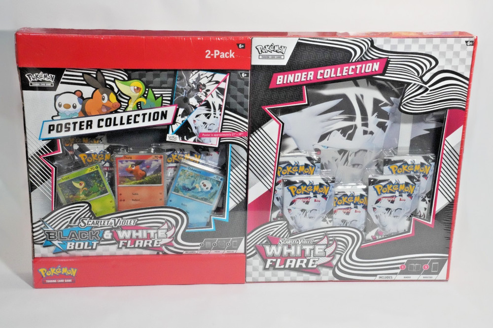 Pokemon Black Bolt and White Flare Binder + Poster Collection Sam's Club Bundle