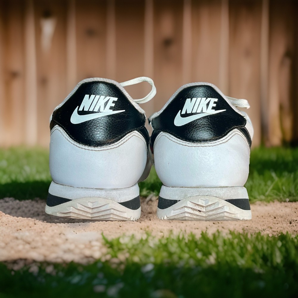Nike Cortez Basic Leather White Black 4044-105 Men’s Size 12 (2024) Used No Box