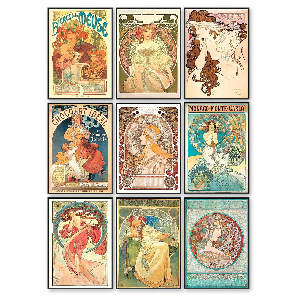 Alphonse Mucha Art Print - Art Nouveau Decor, Alfons Mucha Poster, Art Deco Wall