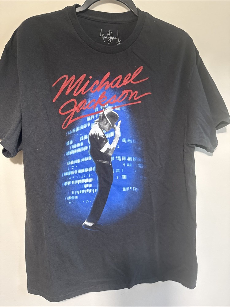 Michael Jackson King Of Pop Mighty Fine T-Shirt Men Size L Large Black