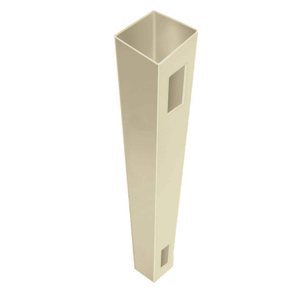 5x5x9 Ft Sand Vinyl Fence End Gate Post with Routed Design