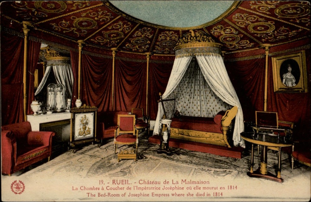Bed Room Josephine Empress Chateau de La Malmaison Rueil France postcard s253