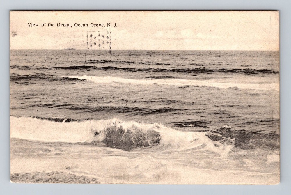 Ocean Grove NJ-New Jersey, View Of The Ocean, Antique, Vintage c1910 Postcard