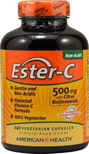 American Health Ester-C with Citrus Bioflavonoids 500 mg Vegetarian Capsules- 24