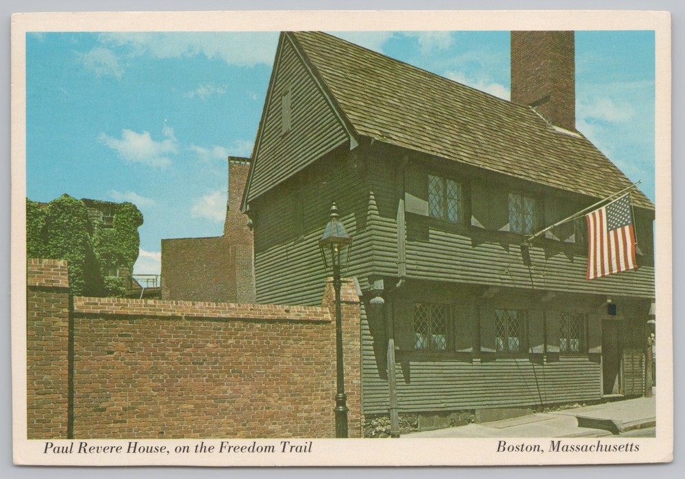 State View~Boston MA~Paul Revere House~Freedom Trail~Continental Postcard