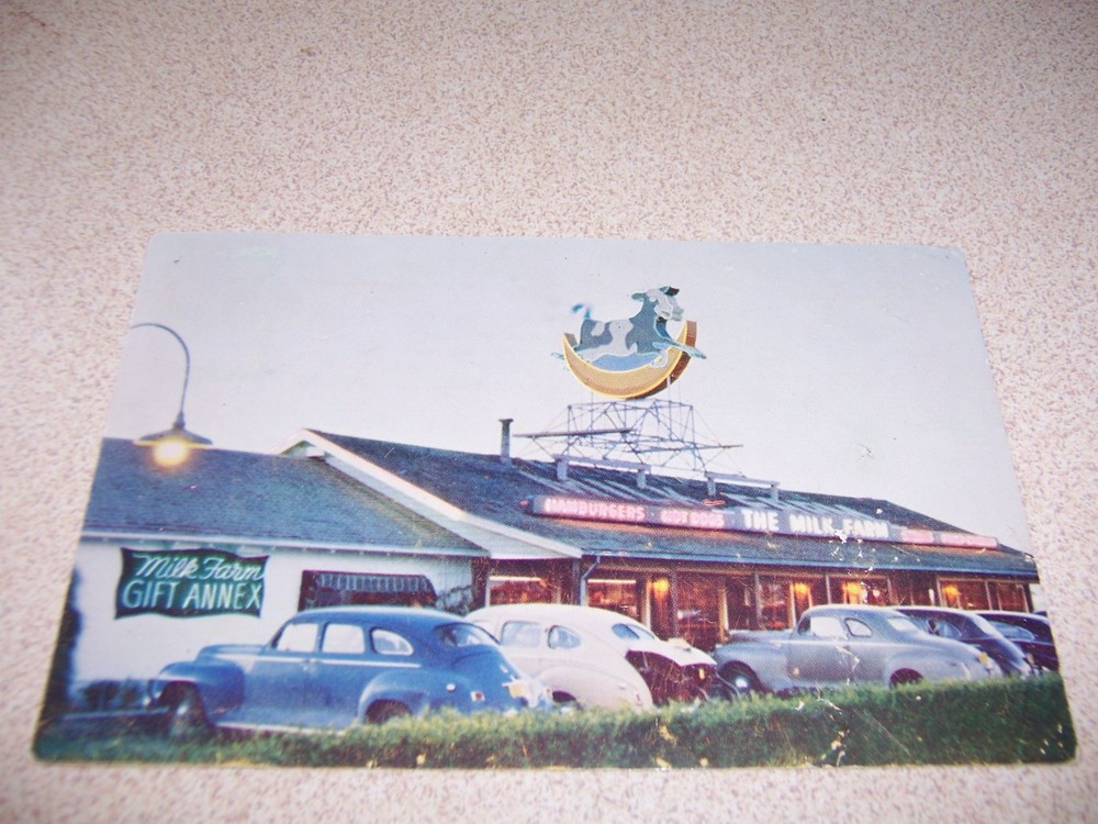 1951 The Milk Farm Restaurant, Dixon, Ca. Vtg Postcard