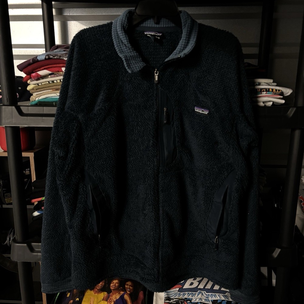 Mens Patagonia Fleece Full Zip Sportswear Outerwear Blue Jacket
