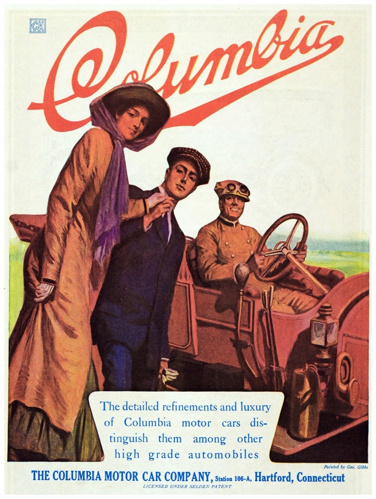 Decor Poster. Fine Graphic Art. Columbia Motor Car Company. Wall Design 1404