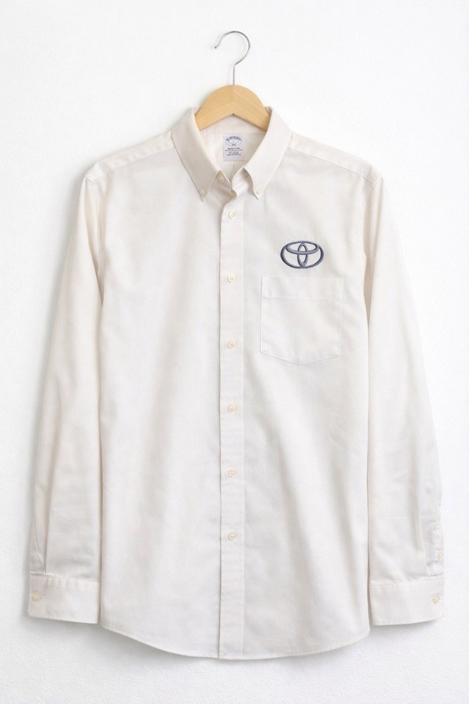 Brooks Brothers Toyota Logo Shirt Mens Size L White  Shirt Top