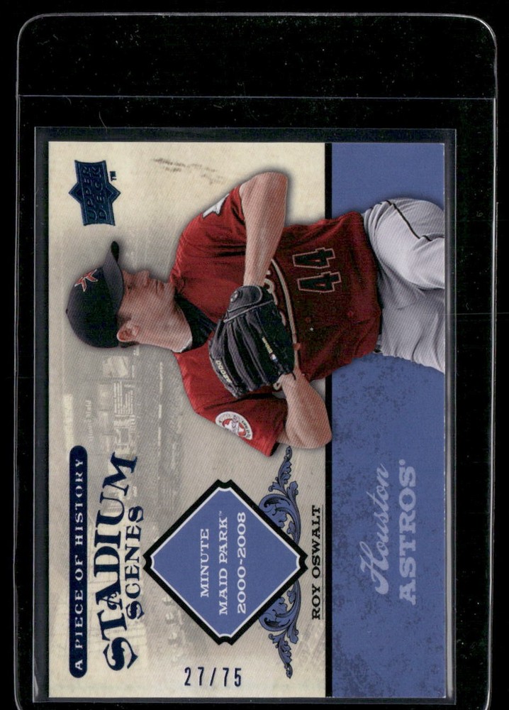 2008 Upper Deck A Piece of History Roy Oswalt #SS26 Stadium Scenes Blue /75