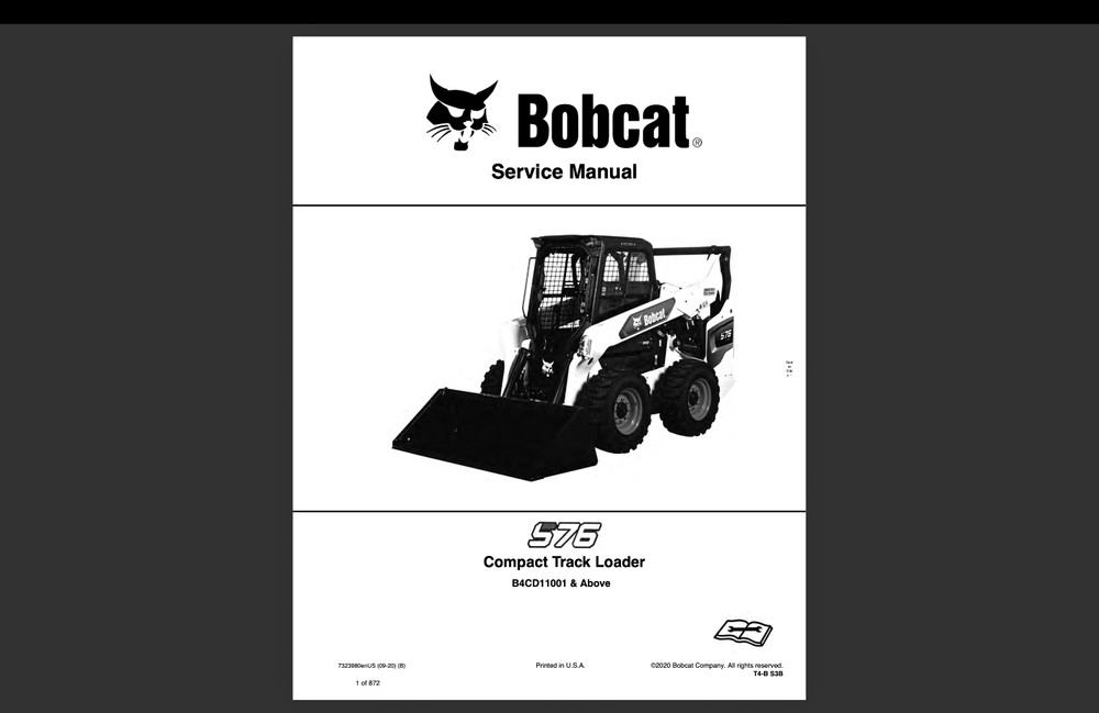 Bobcat S76 Service Repair Manual, Workshop Manual