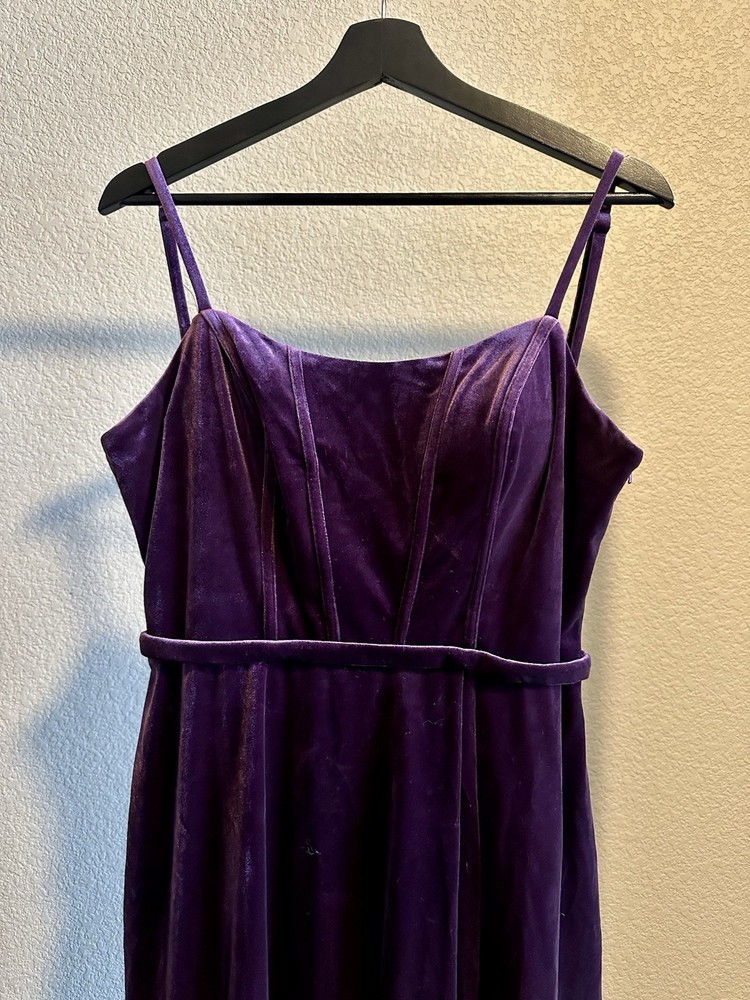 Revelry Deep Purple Velvet Gown Maxi Dress Women's Size 14