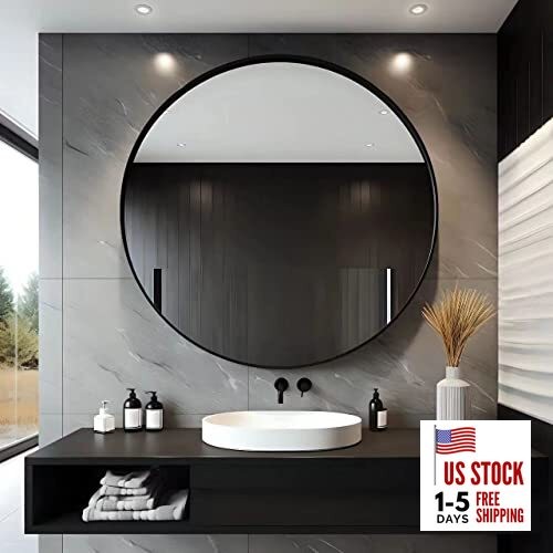 Bathroom Mirrors for Over Sink, 30 Inch Circle Mirror with 30
