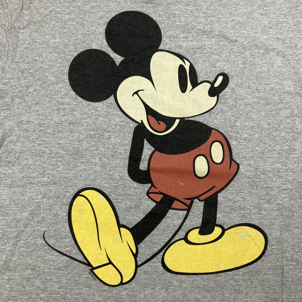 Disney Mickey Mouse Gray Graphic T‑Shirt Women’s Medium Tee Classic Print