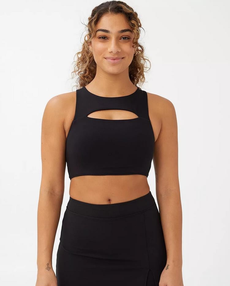 Cotton On Women's Smoothing Cut Out Vestlette Top Black S NEW $29  6334133-01