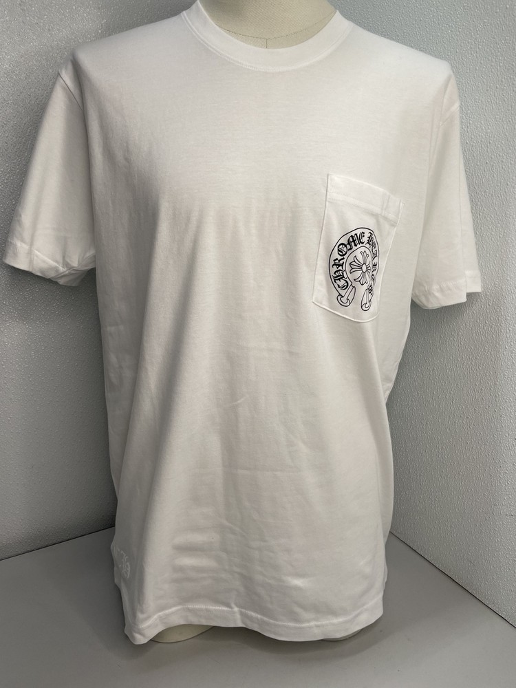 Chrome Hearts Unisex T-Shirt White/Black Size L Horseshoe Short Sleeve Las Vegas