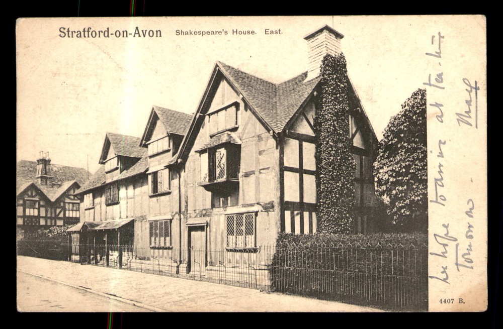Stratford On Avon Shakespeare's House East View UNP Postcard