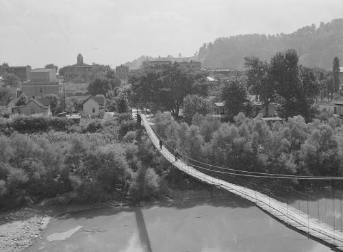 Photo:Swinging Bridge,Jackson,Kentucky,KY,Breathitt County,Wolcott,FSA,1