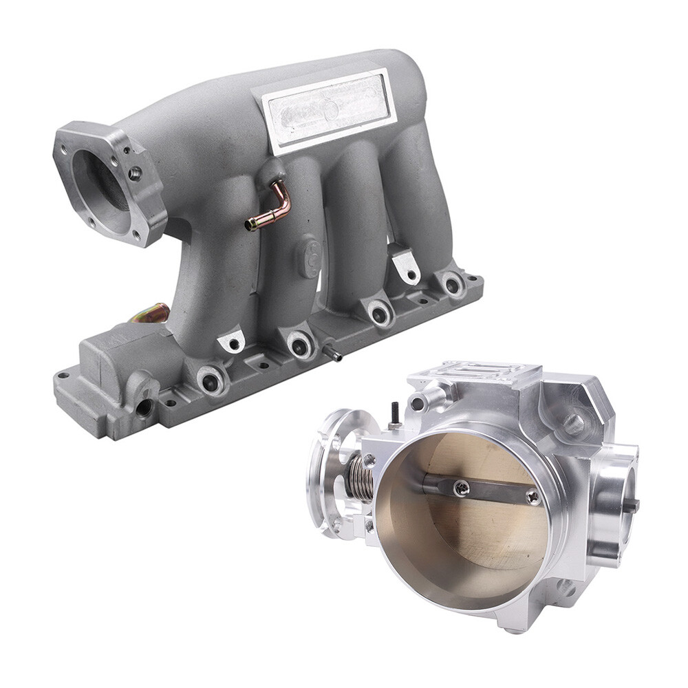 Silver Throttle Body & Intake Manifold for 04-08 Acura TSX & 06-11 Honda Civic