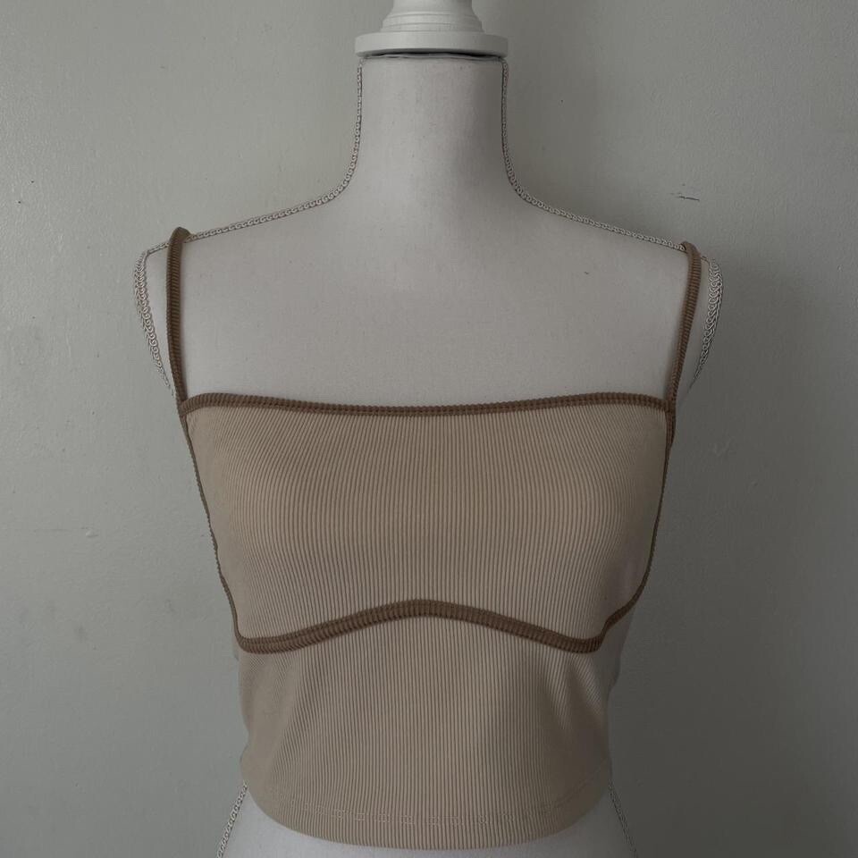 small cream tan spaghetti tank top
