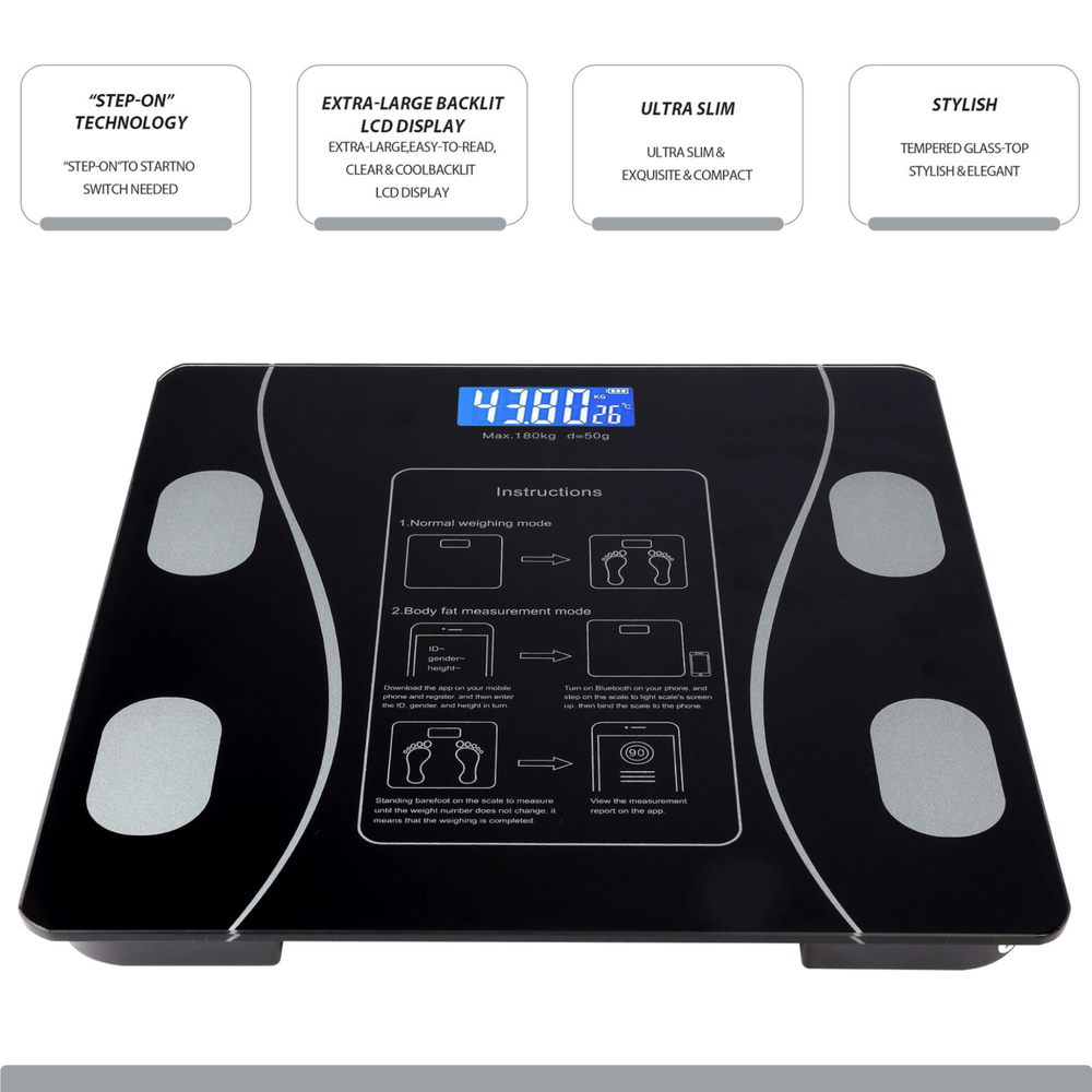Smart Weight Scale Body Digital Bathroom Scale BMI Bluetooth Body Fat Scale US