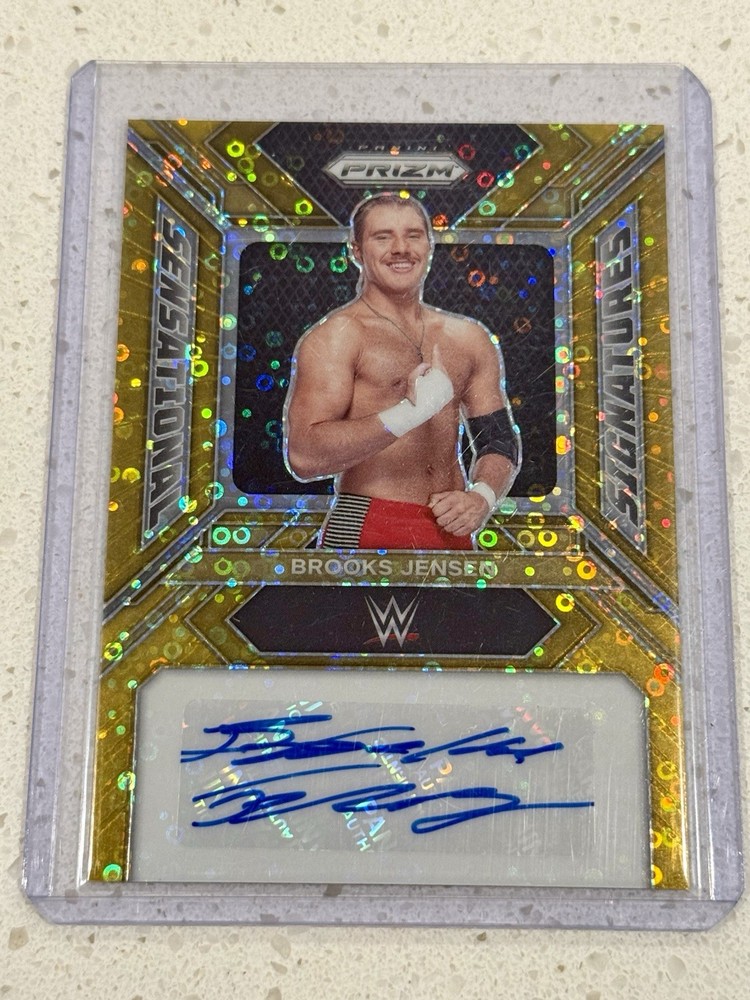 2024 Panini Prizm WWE Sensational Signatures Brooks Jensen Gold Disco Auto /10