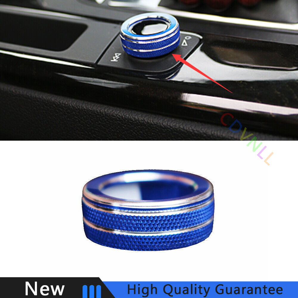 Fit For Audi A4 A5 2017-2021 Blue Aluminum Car Console Volume Switch Button Ring
