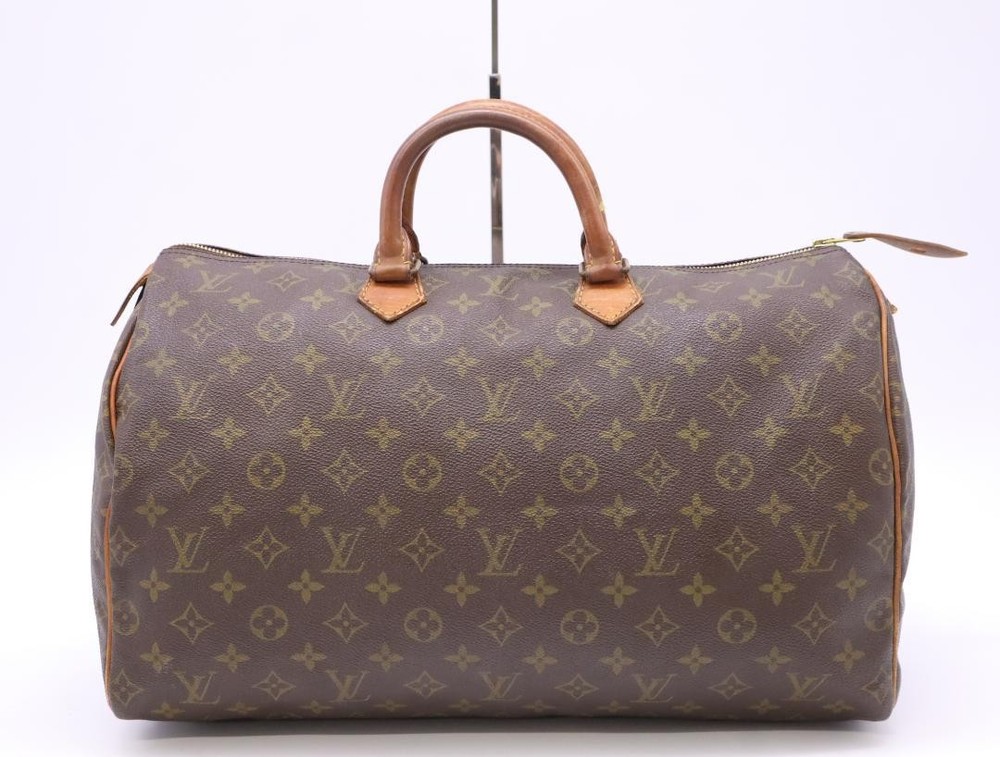 Louis Vuitton Monogram Speedy 40 Vintage Brown Canvas Tote Handbag