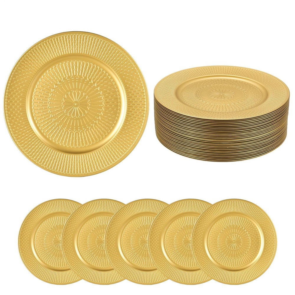 50 Pcs Charger Plates Bulk 13'' Round Dinner Plate Chargers For Wedding Party