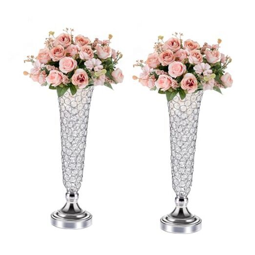Crystal Trumpet Vases for Centerpieces, 20