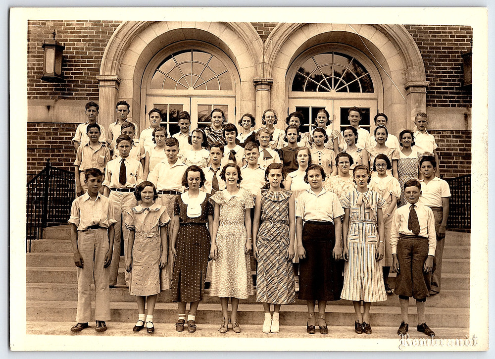 Vintage Photo Picture Old Antique Photograph Boys Girls Student Class Portrait