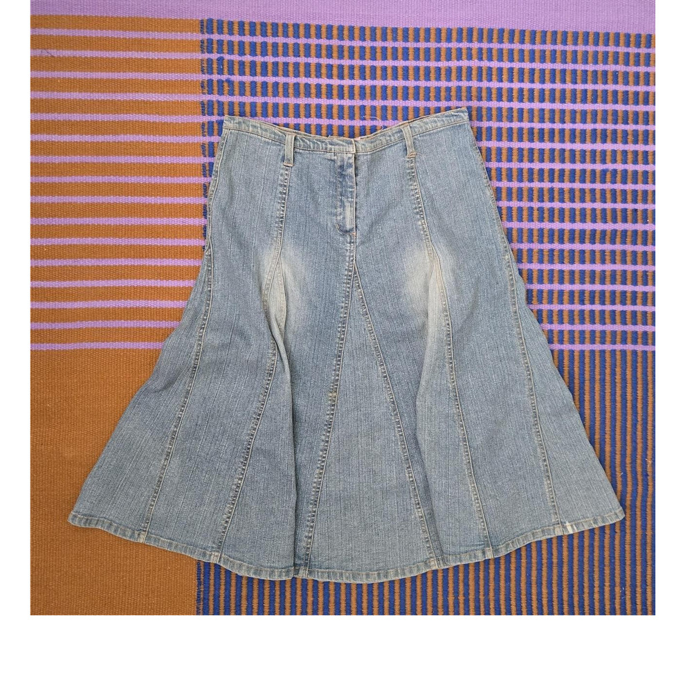 Jolt Jeans Panel Blue Denim A-Line Skirt