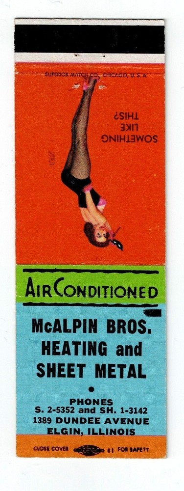 Elgin Illinois McAlpin Bros. GIRLIE MATCHBOOK COVER