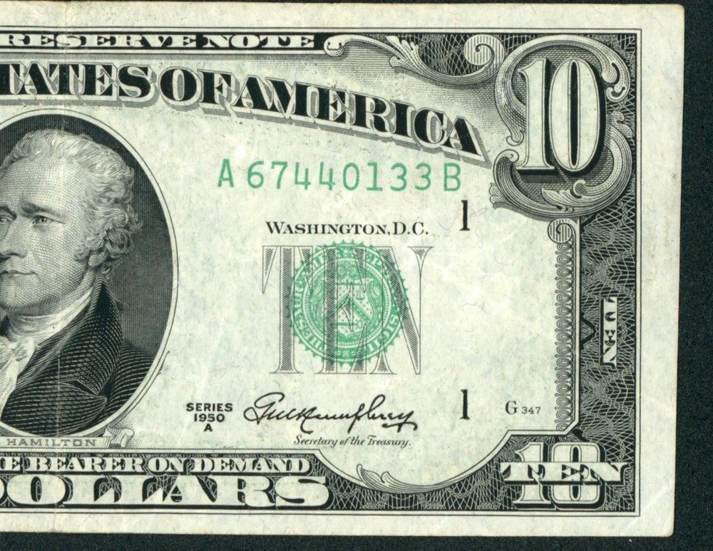 $10 1950 Federal Reserve Note ** PAPER CURRENCY AUCTIONS