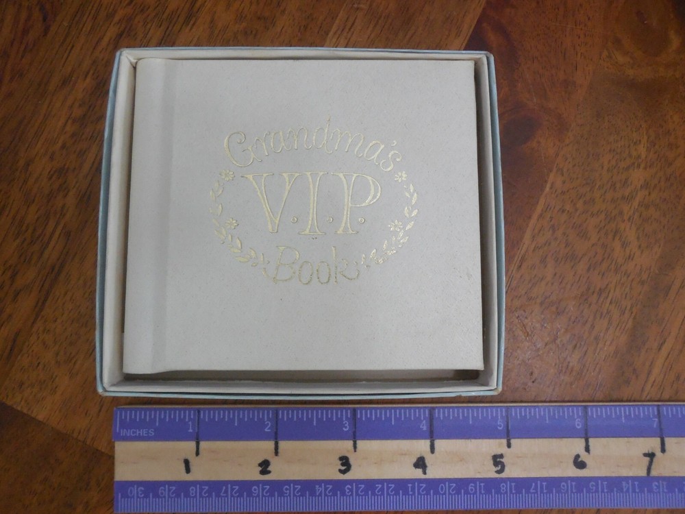 Álbum de fotos vintage de la abuela VIP Brag libro de imágenes CR GIBSON 12 páginas 3,25x3,25-image