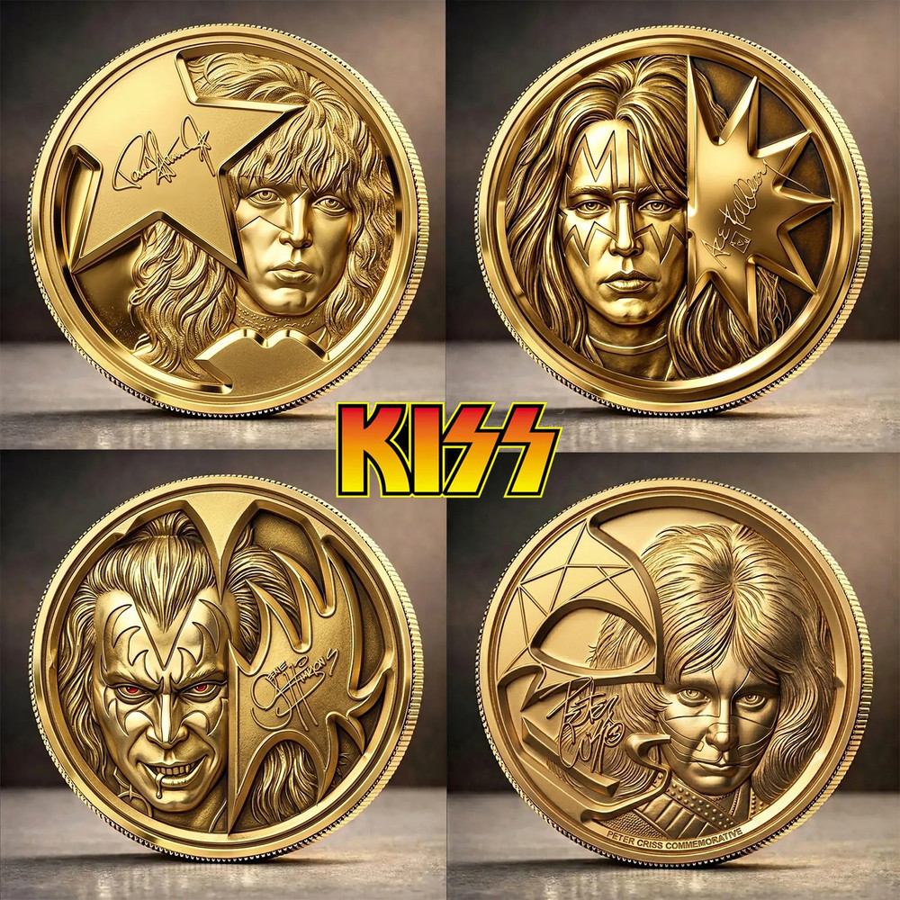 KISS Band Medal Coin Rock N Roll Over Merchandise Gene Simmons Paul Stanley Toke