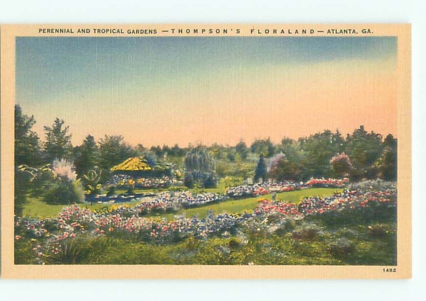 Linen THOMPSON'S FLORALAND TOURIST ATTRACTION Atlanta Georgia GA m/09 AF6886@