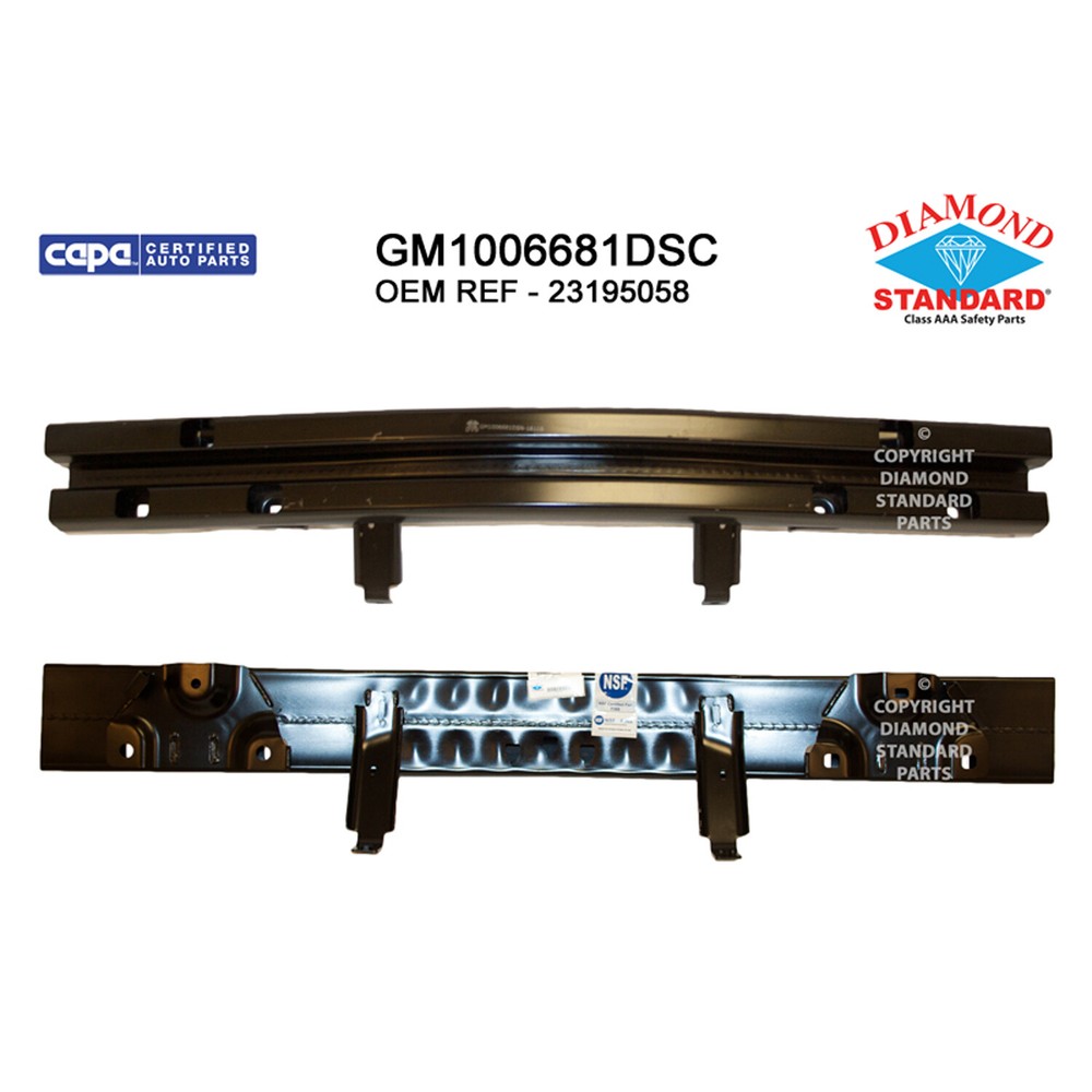 2015-2019 Cadillac Escalade Front Bumper Cover Reinforcement 107-1322 CAPA Certified  